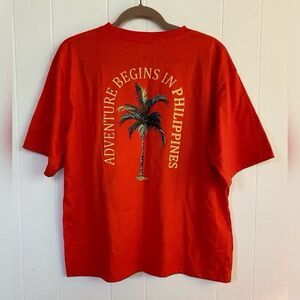 Kamisa Kultura Tee Shirt Women’s Large Orange Phillipines NWT